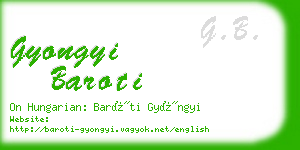 gyongyi baroti business card